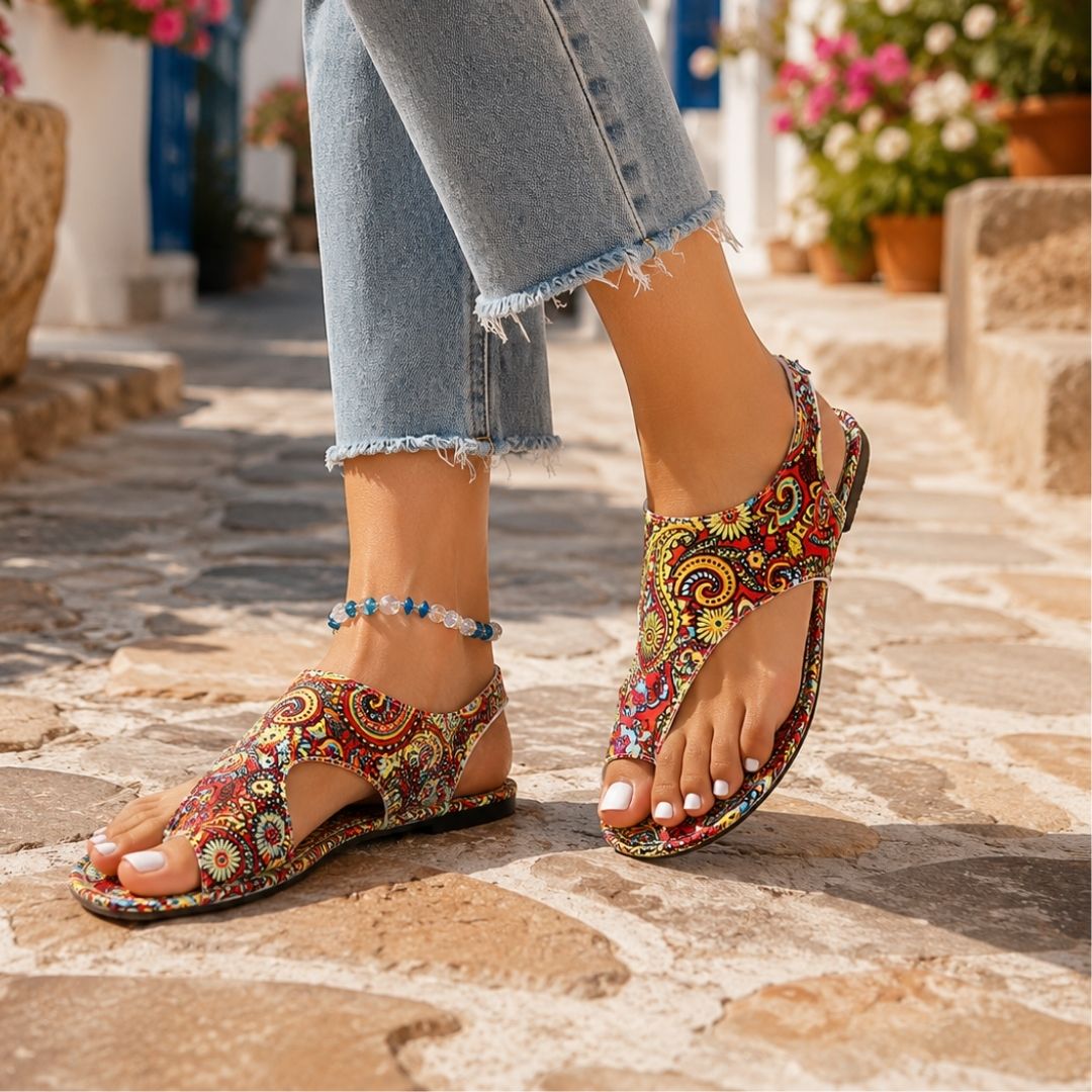Elsie Paisley Print Sandals