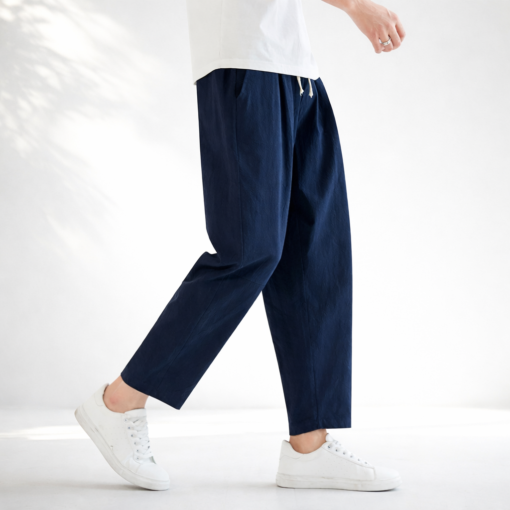 Manhattan Cropped Linen-Blend Pants