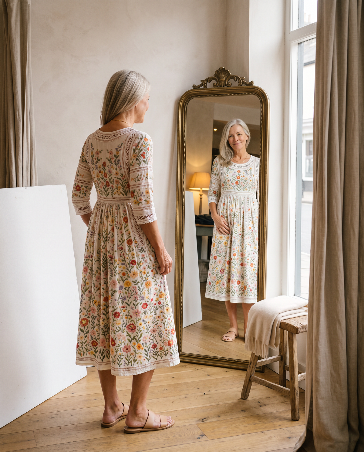 Rosa Floral Midi Dress
