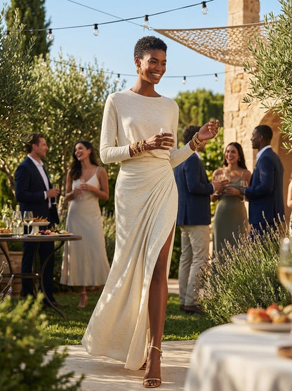 Nadia Ruched Jersey Maxi Dress