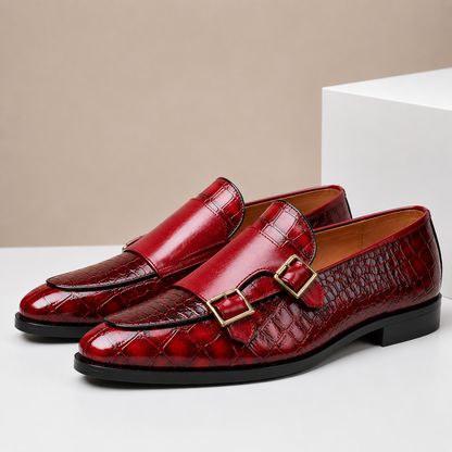 Ellis Embossed Leather Loafers
