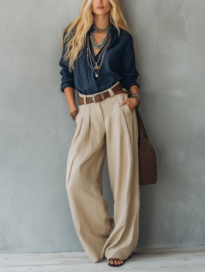 Nora Linen Pullover Shirt