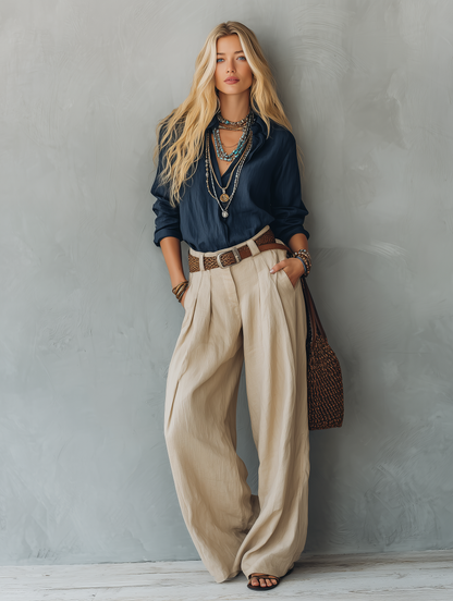 Nora Linen Pullover Shirt