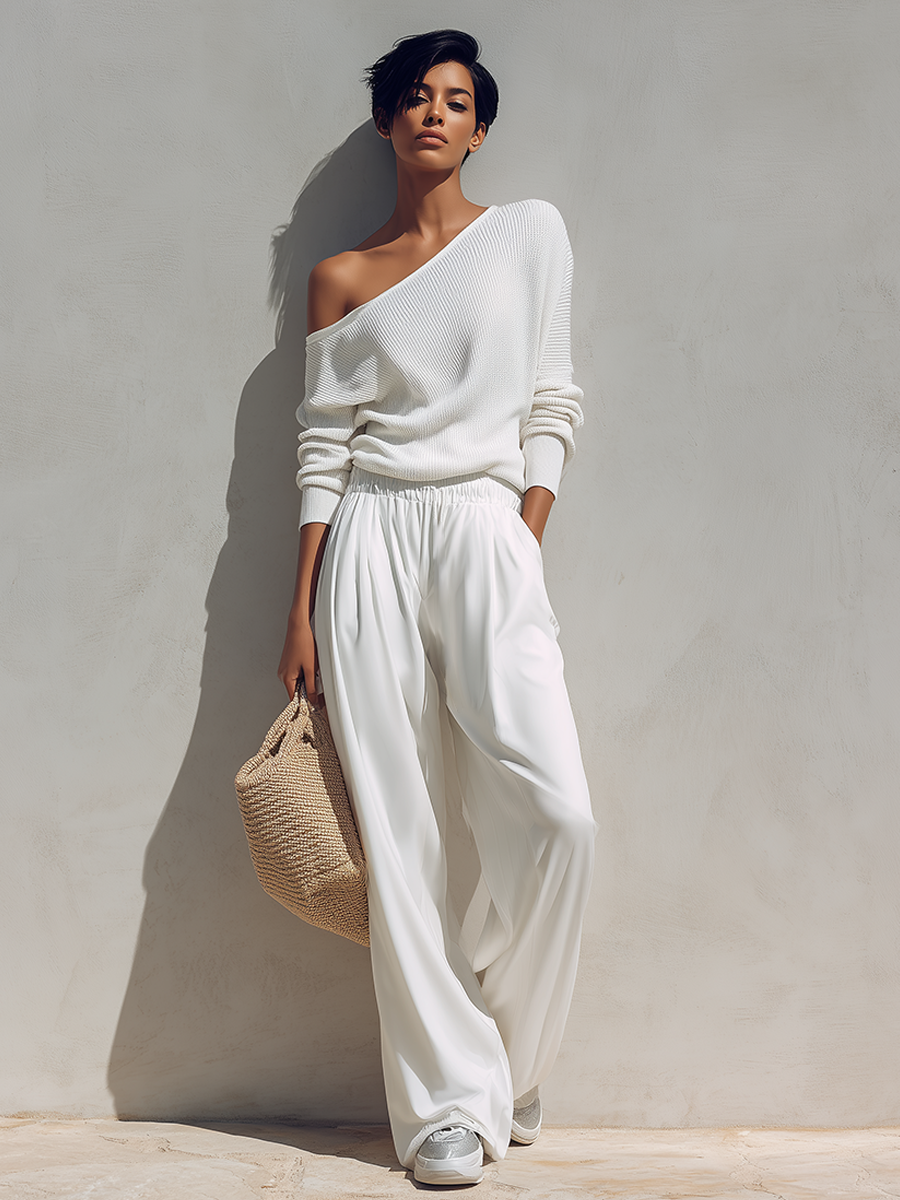 Noelle Asymmetric Knit Two Piece Set