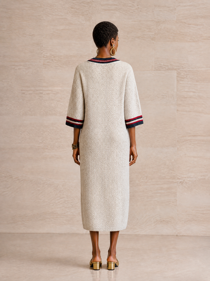 Thea Striped Knit Midi Dress