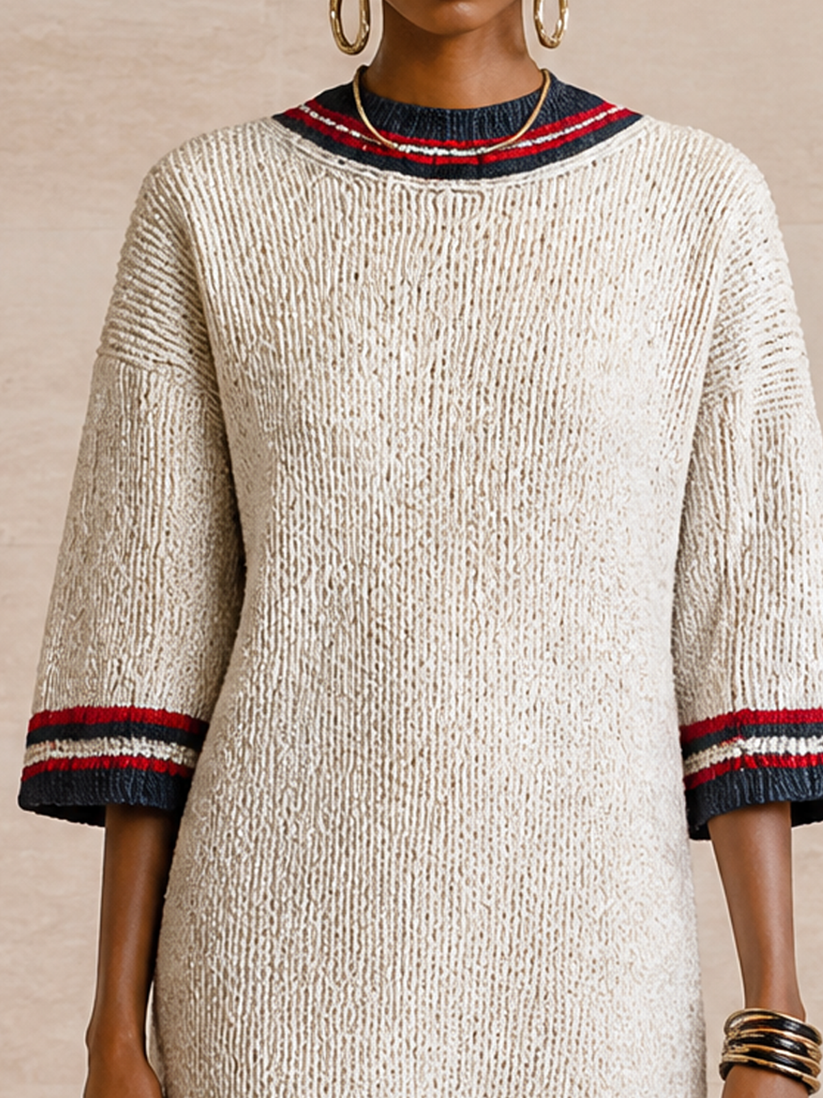 Thea Striped Knit Midi Dress