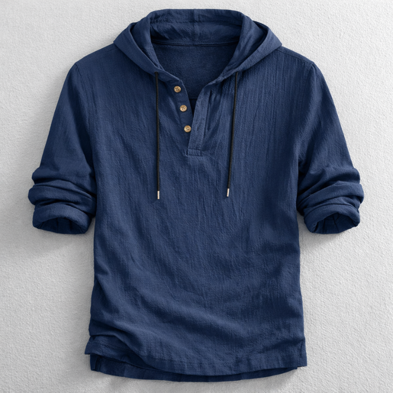 Flynn Cotton Linen Hooded Overshirt