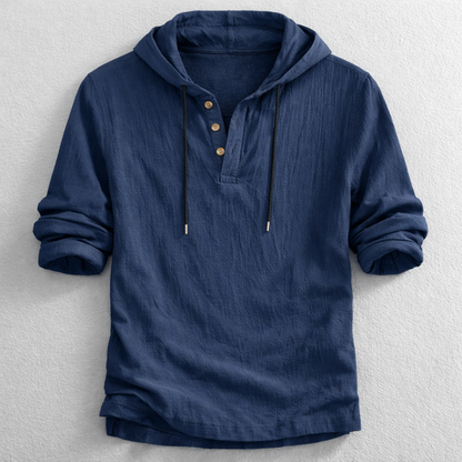 Flynn Cotton Linen Hooded Overshirt