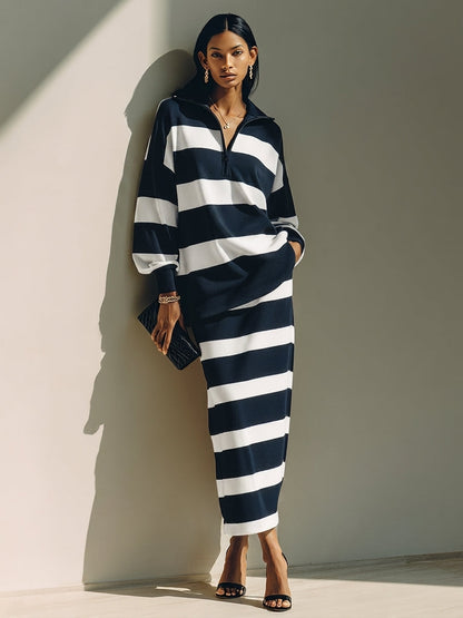 Romy Half Zip Top And Skirt Set