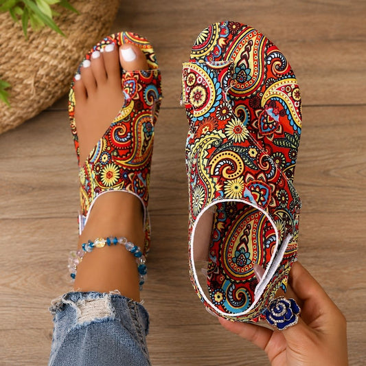 Elsie Paisley Print Sandals