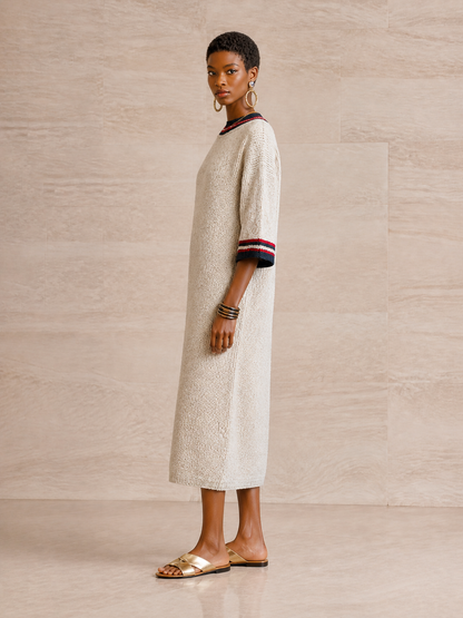 Thea Striped Knit Midi Dress