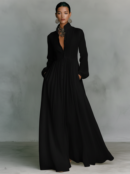 Corbin Linen Patchwork Maxi Dress