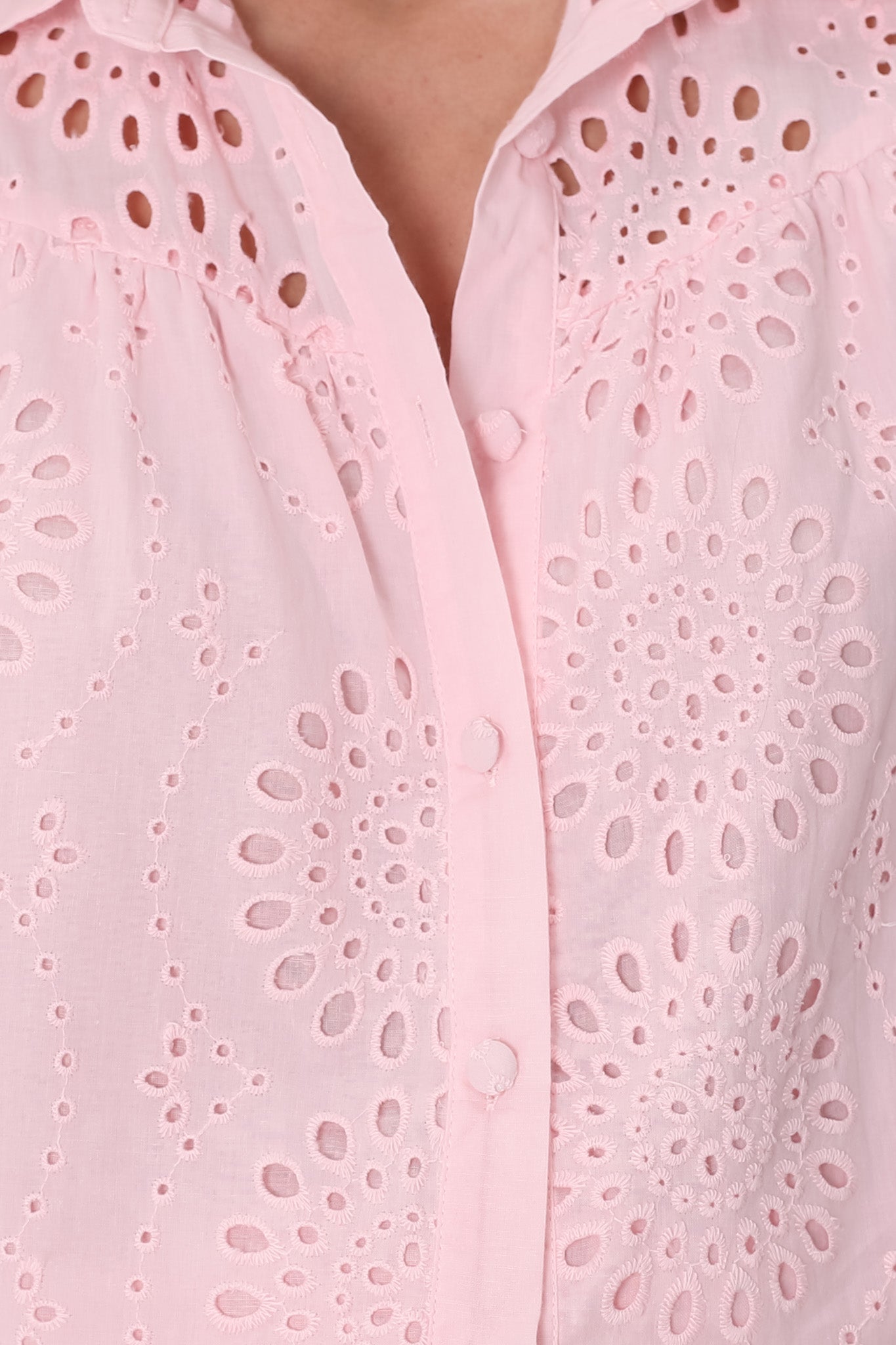 Benton Blouse | Button Down Shirt in Pink