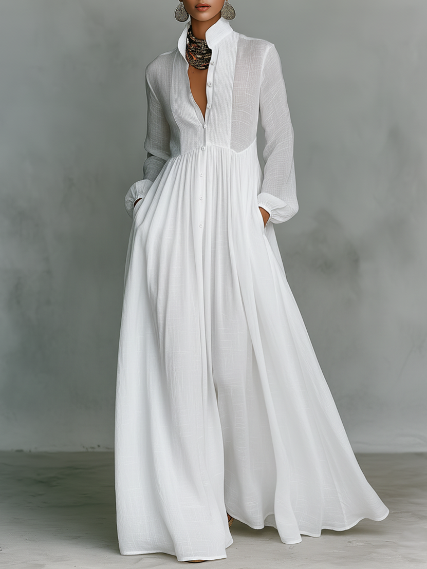 Corbin Linen Patchwork Maxi Dress