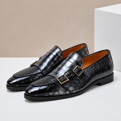 Ellis Embossed Leather Loafers