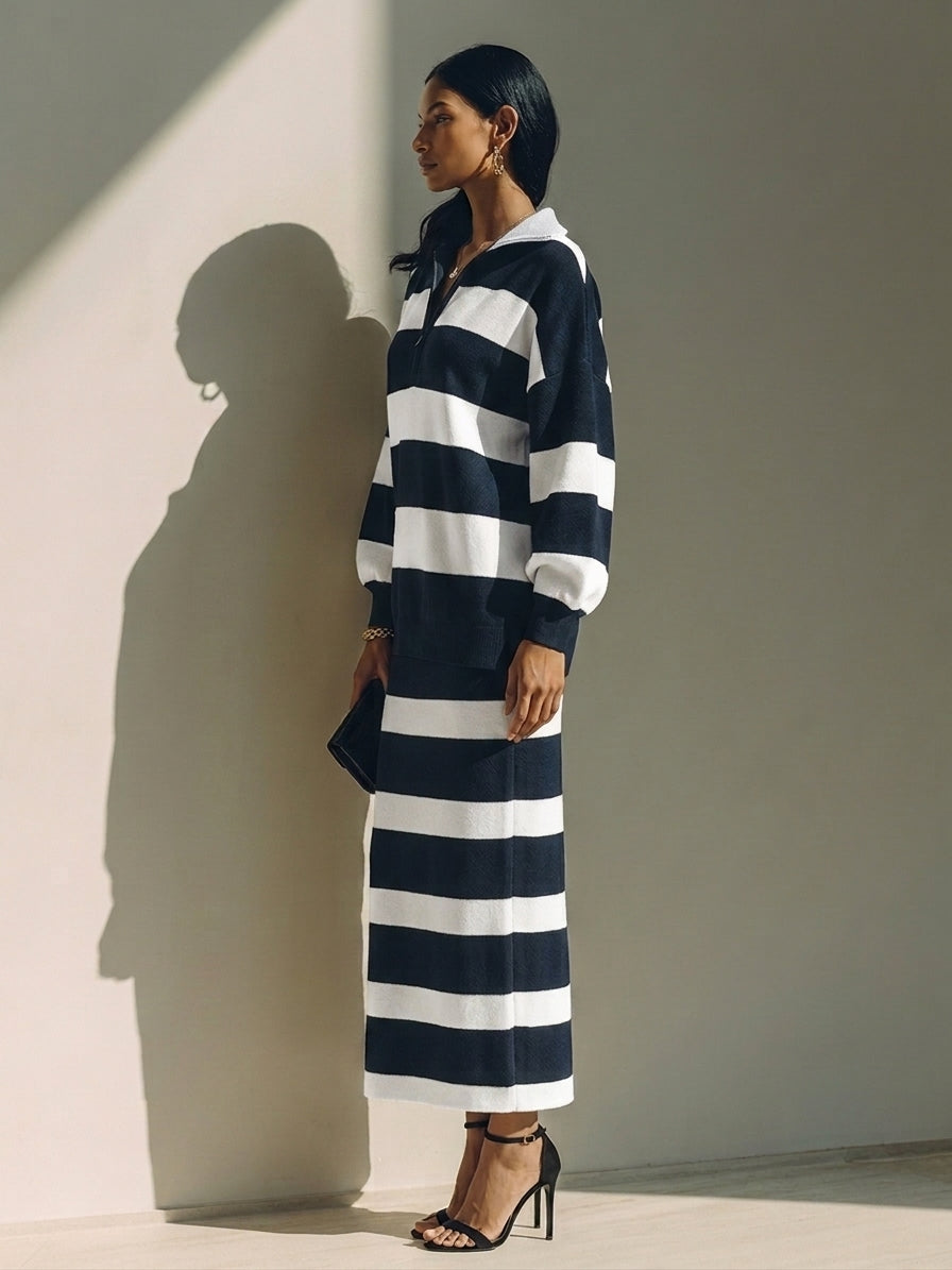 Romy Half Zip Top And Skirt Set