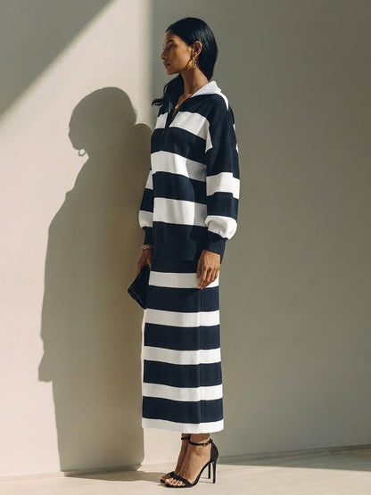 Romy Half Zip Top And Skirt Set