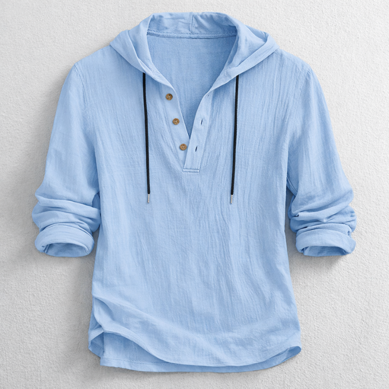 Flynn Cotton Linen Hooded Overshirt