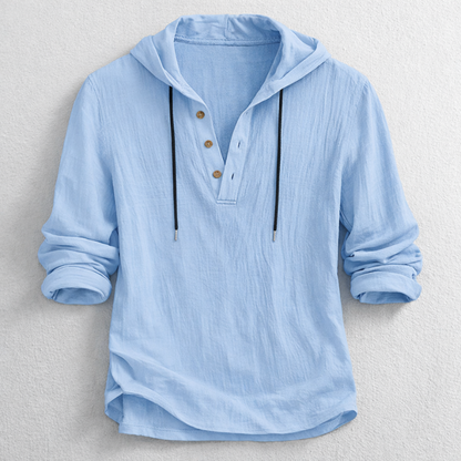 Flynn Cotton Linen Hooded Overshirt