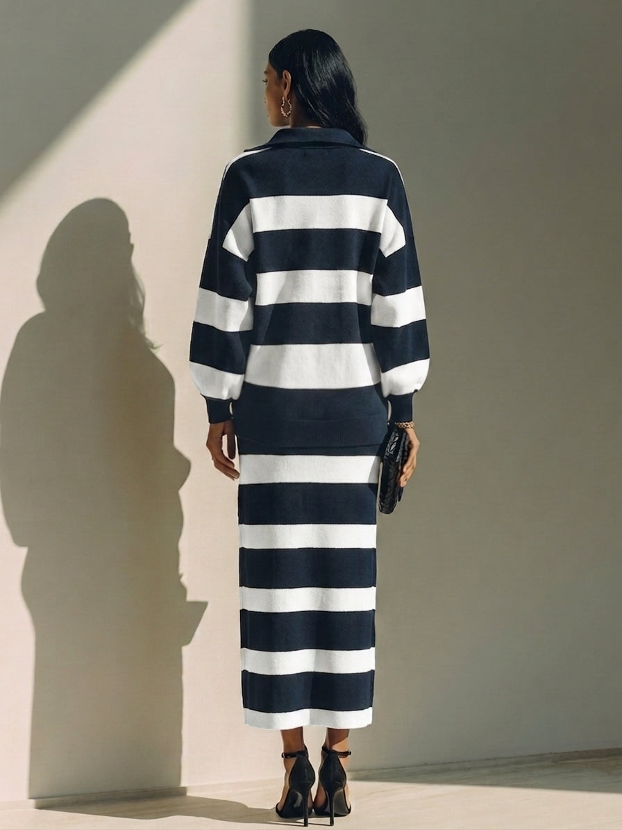 Romy Half Zip Top And Skirt Set