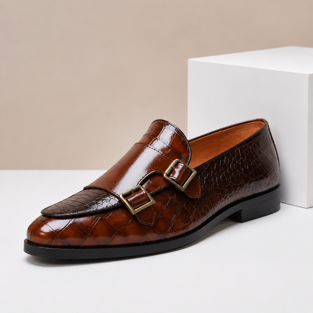 Ellis Embossed Leather Loafers