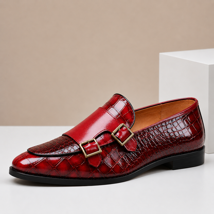Ellis Embossed Leather Loafers