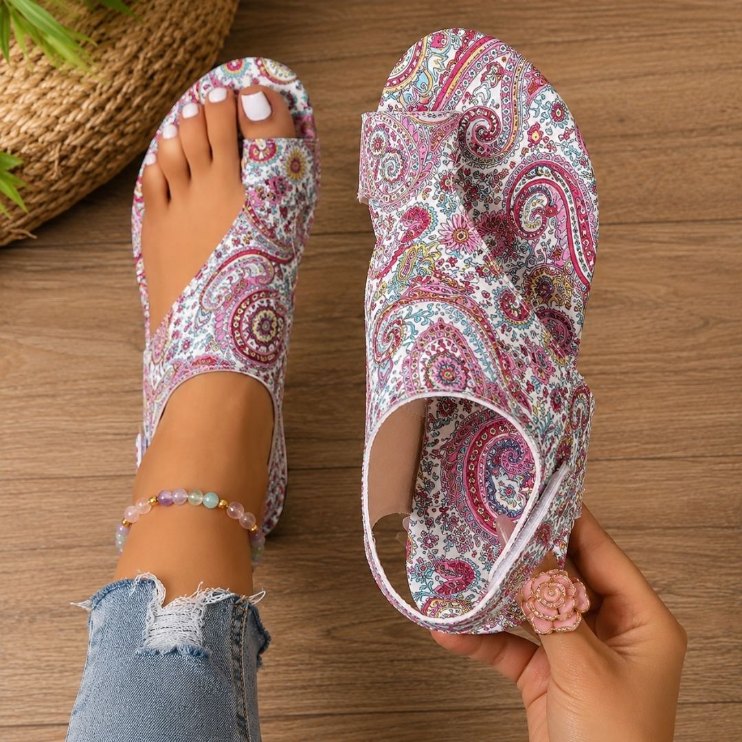 Elsie Paisley Print Sandals