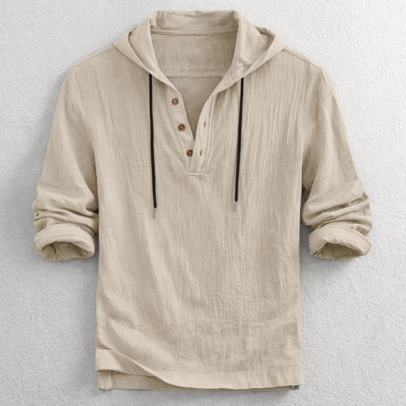 Flynn Cotton Linen Hooded Overshirt