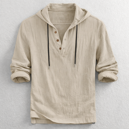 Flynn Cotton Linen Hooded Overshirt