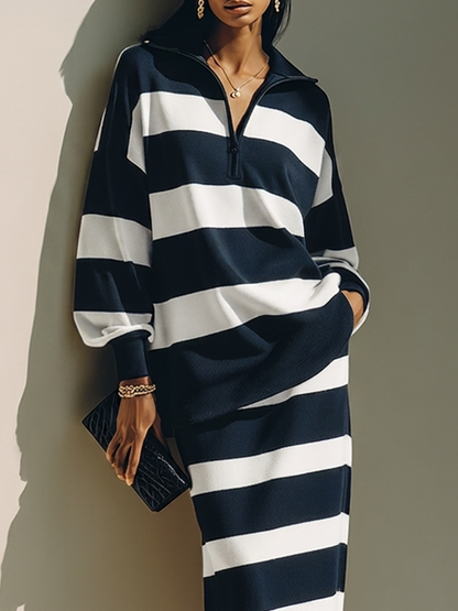 Romy Half Zip Top And Skirt Set