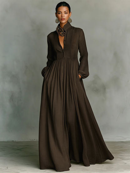 Corbin Linen Patchwork Maxi Dress