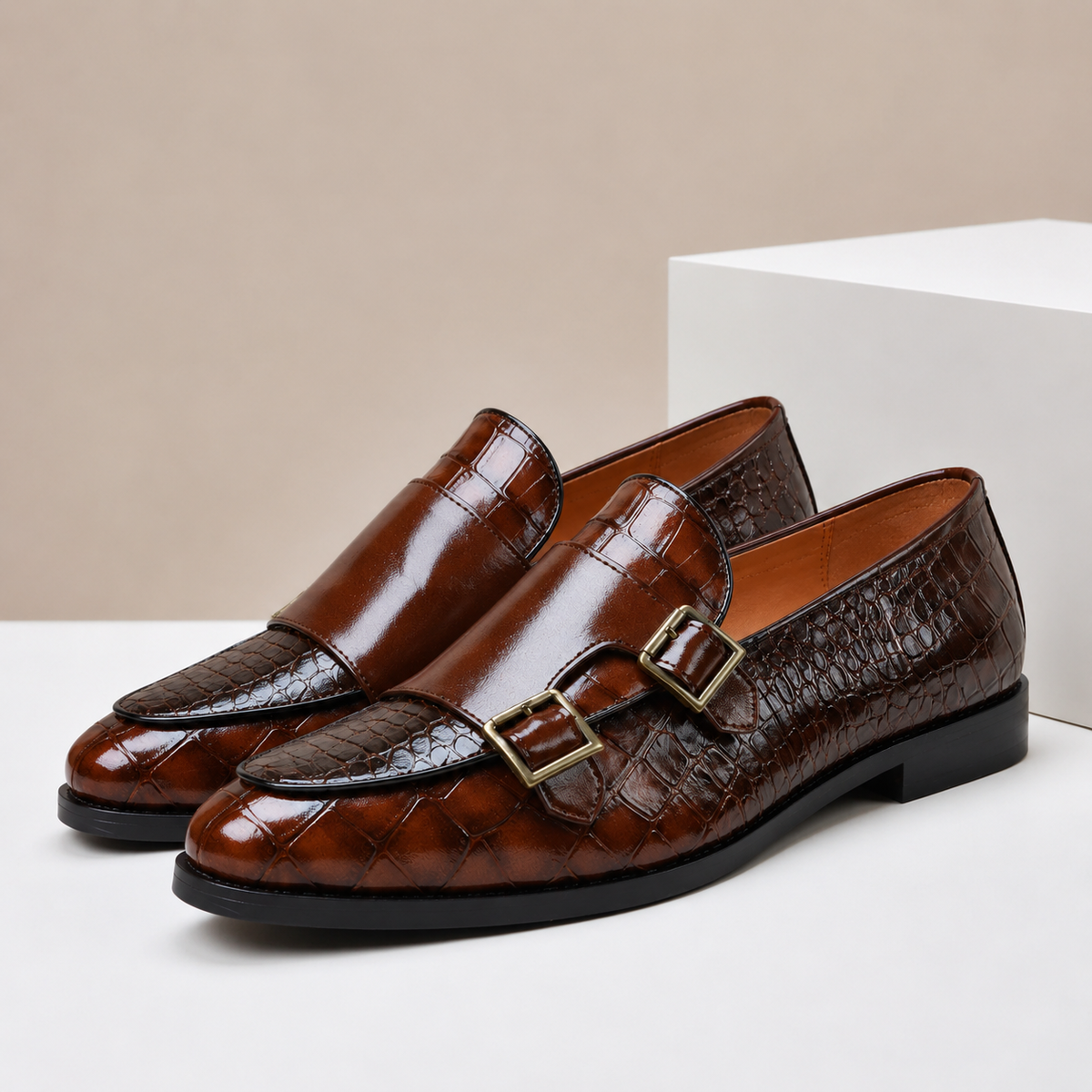 Ellis Embossed Leather Loafers