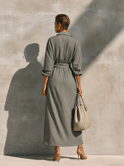 Wren Striped Linen Shirt Dress