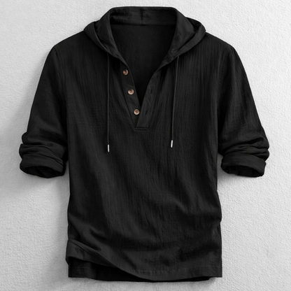 Flynn Cotton Linen Hooded Overshirt