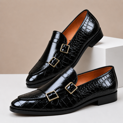 Ellis Embossed Leather Loafers