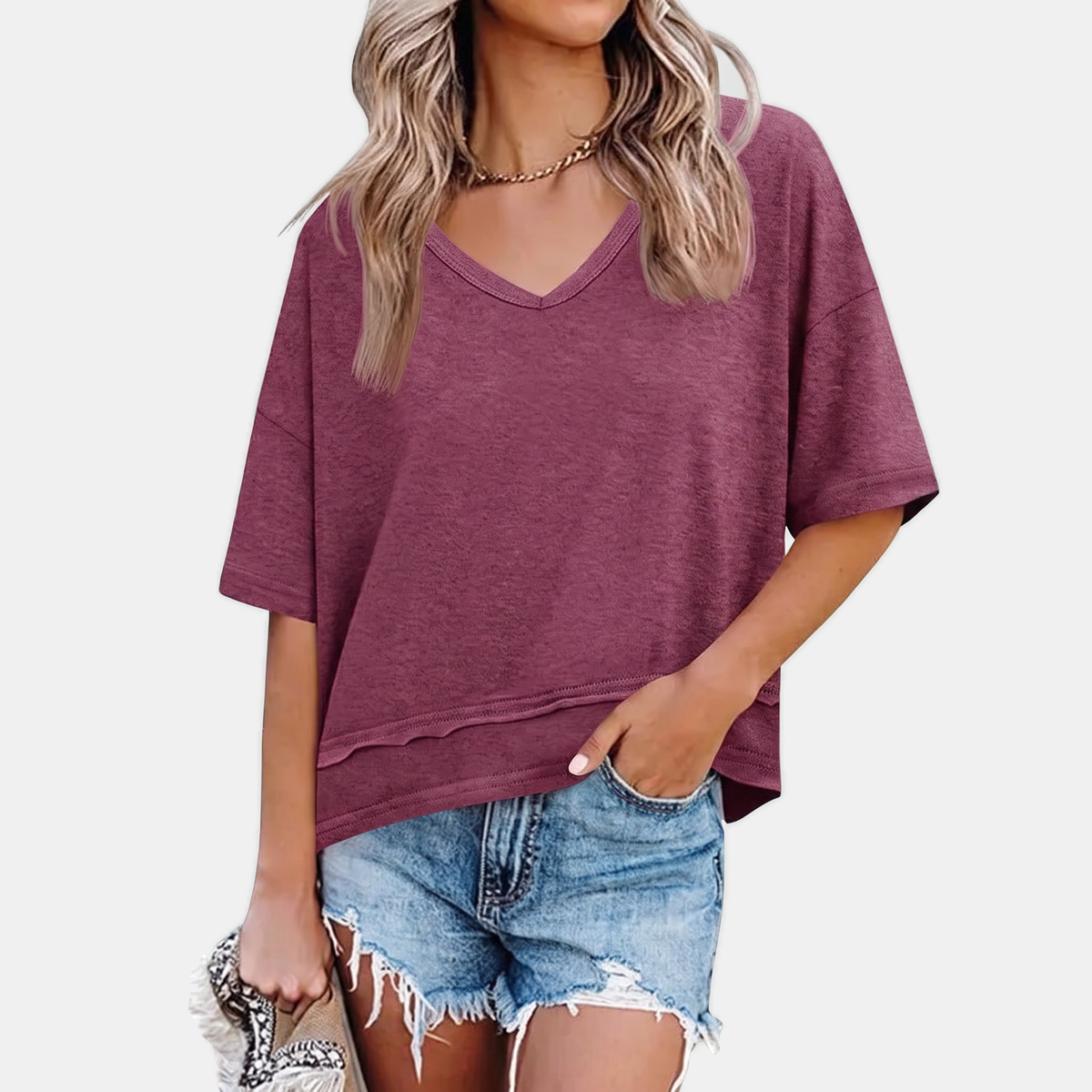 Fenwick V Neck Flowy Top