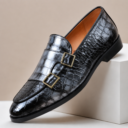 Ellis Embossed Leather Loafers