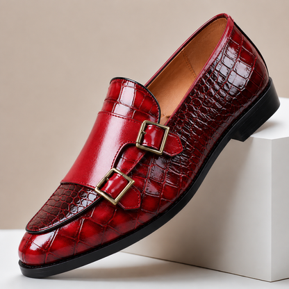 Ellis Embossed Leather Loafers