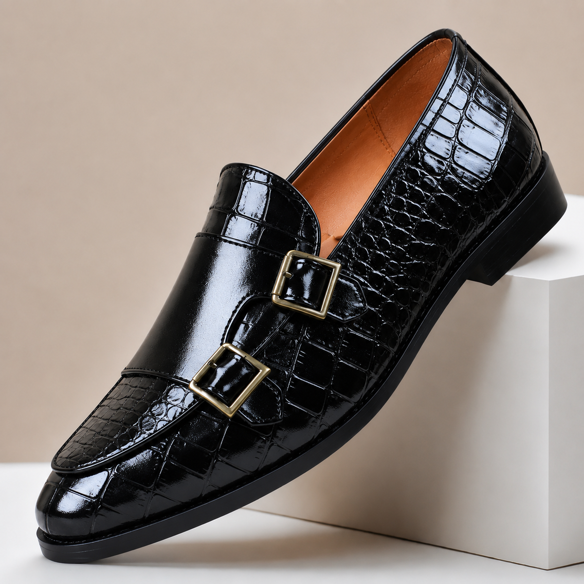 Ellis Embossed Leather Loafers