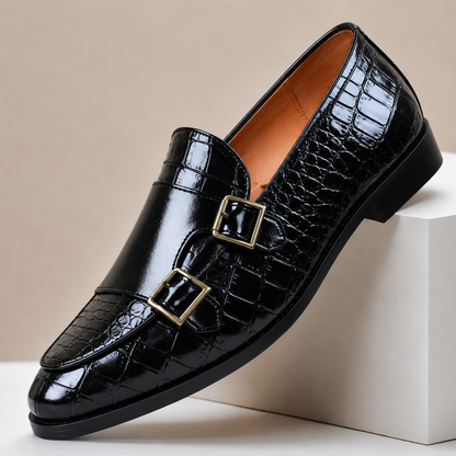 Ellis Embossed Leather Loafers