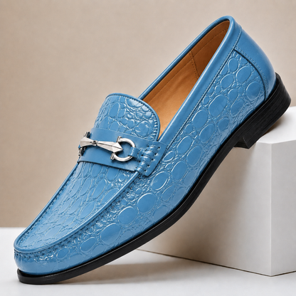 Callum Embossed Leather Loafers
