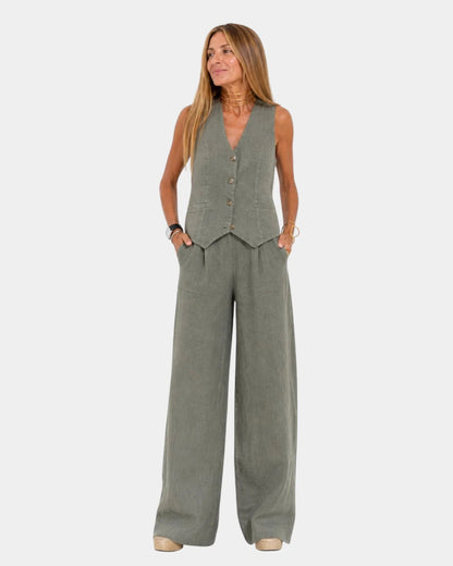 Rowan Sleeveless Waistcoat Two Piece Set