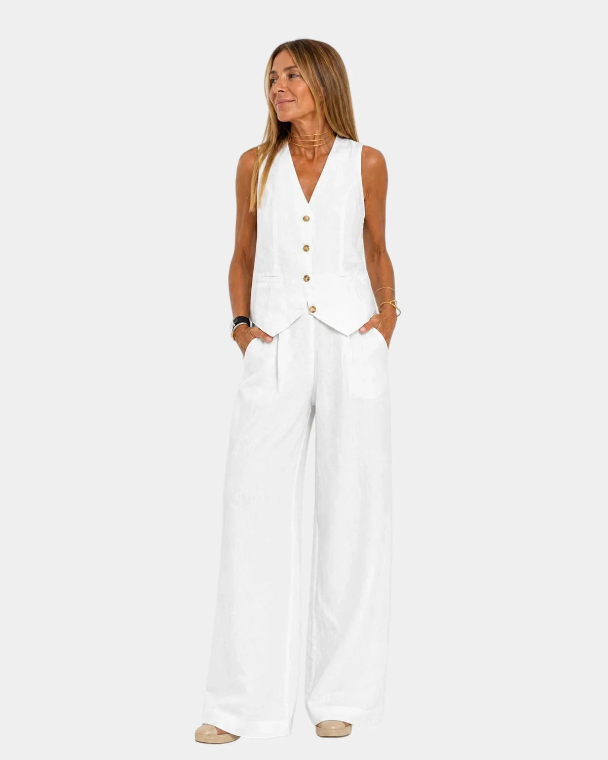 Rowan Sleeveless Waistcoat Two Piece Set