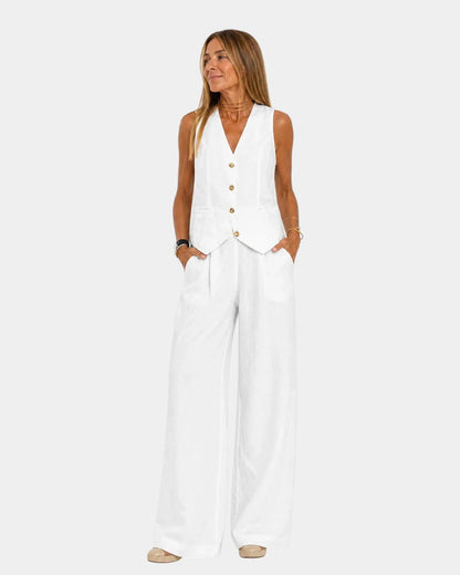 Rowan Sleeveless Waistcoat Two Piece Set