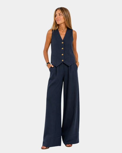 Rowan Sleeveless Waistcoat Two Piece Set