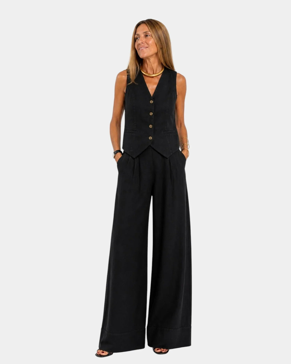 Rowan Sleeveless Waistcoat Two Piece Set