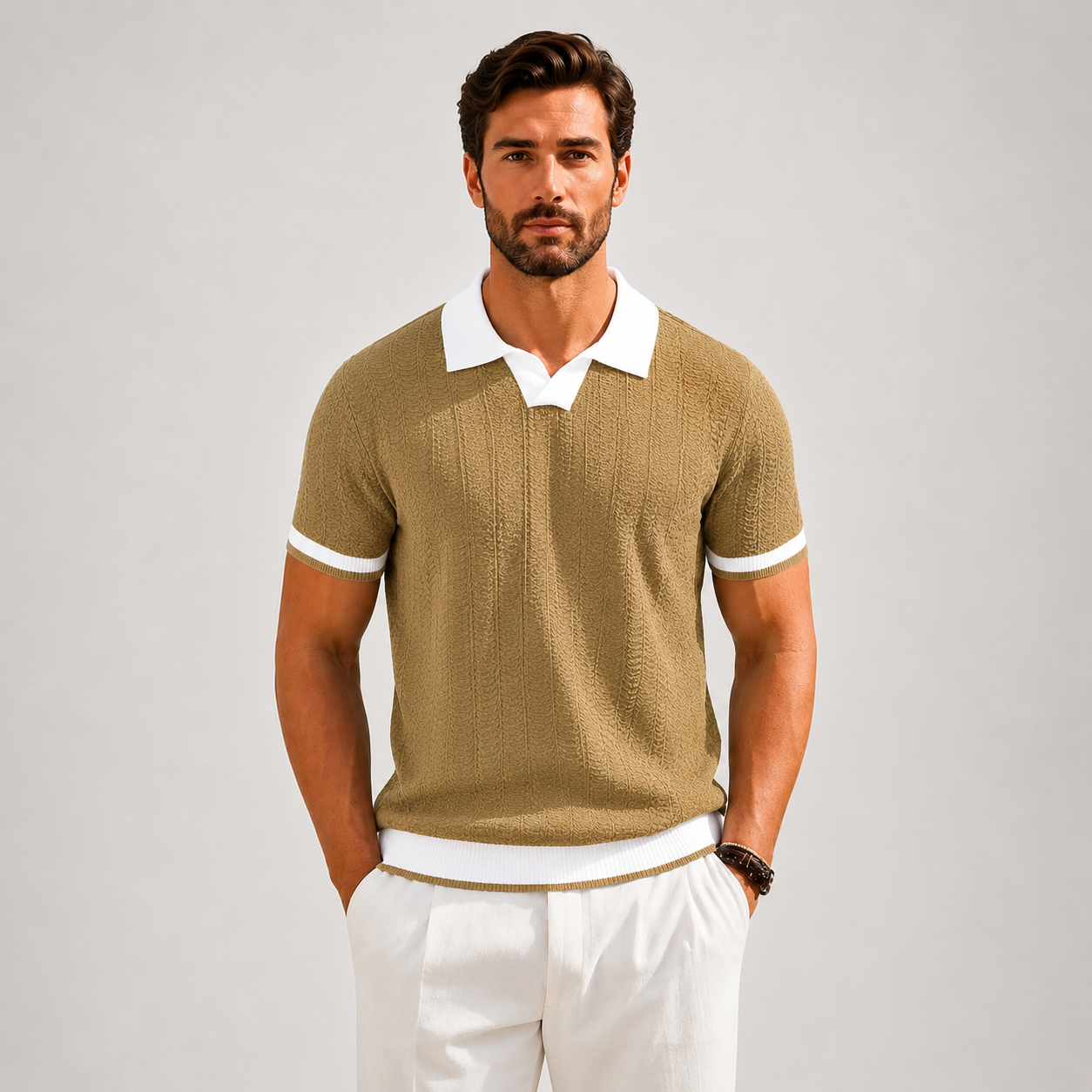 Stefan | Textured Knit Polo