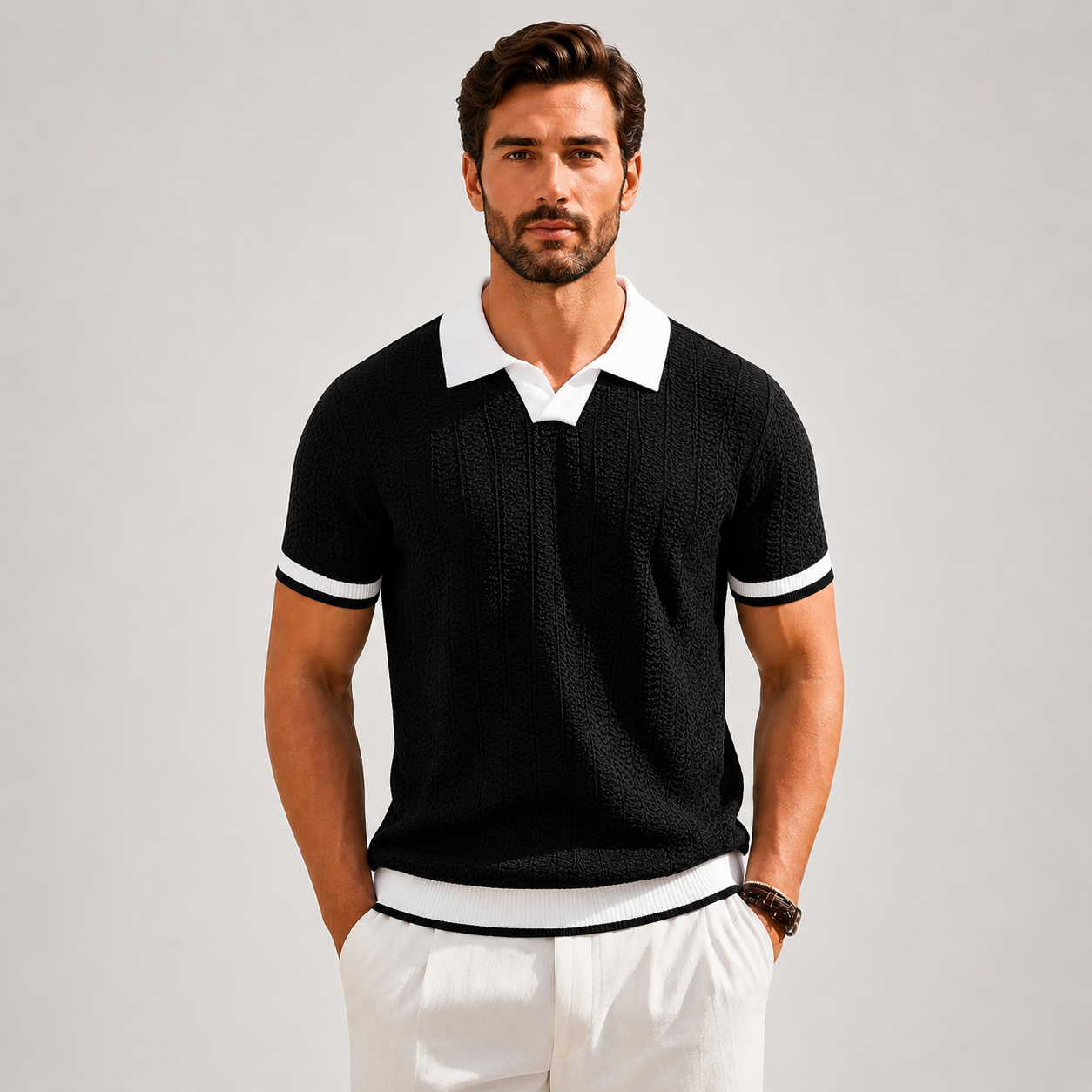 Stefan | Textured Knit Polo