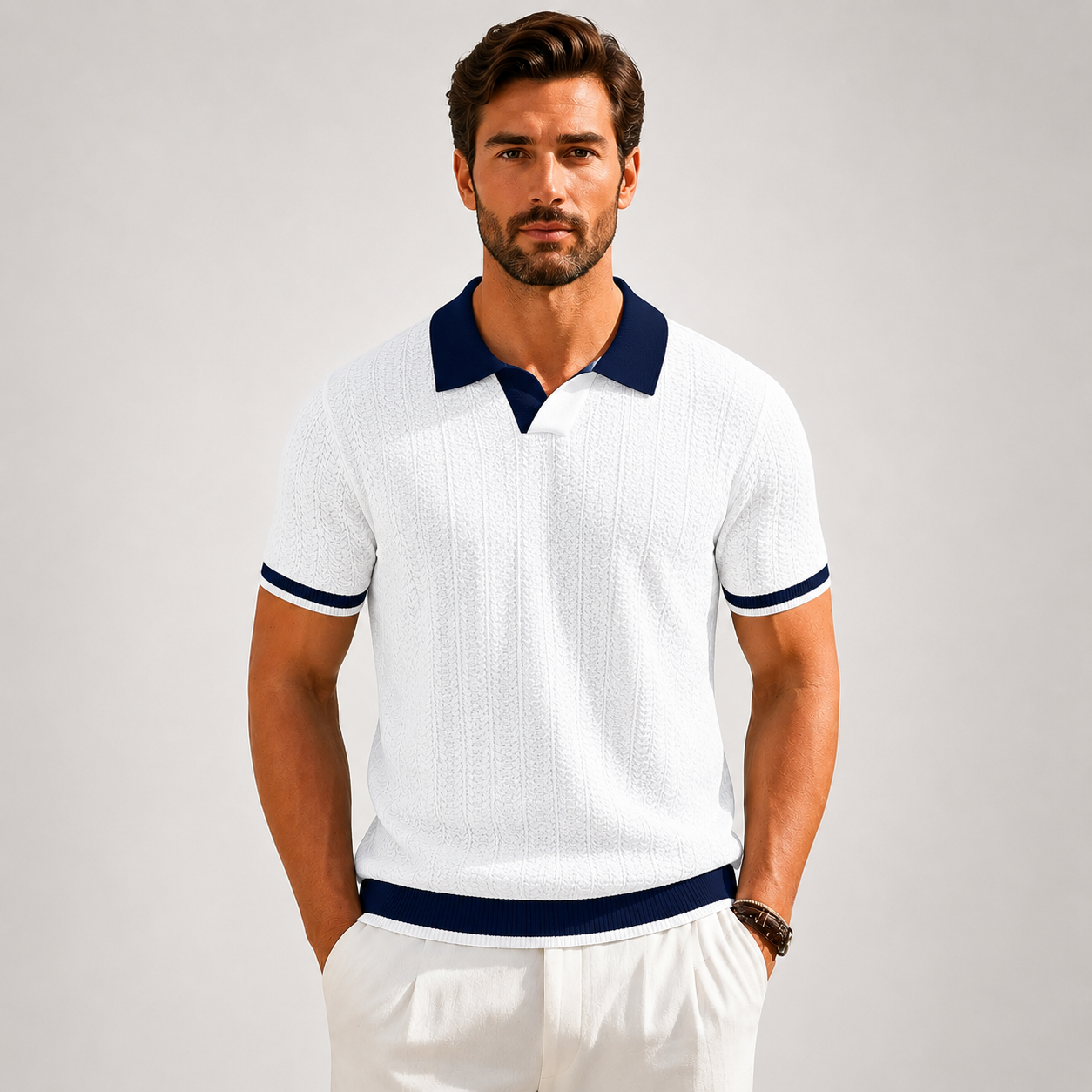 Stefan | Textured Knit Polo