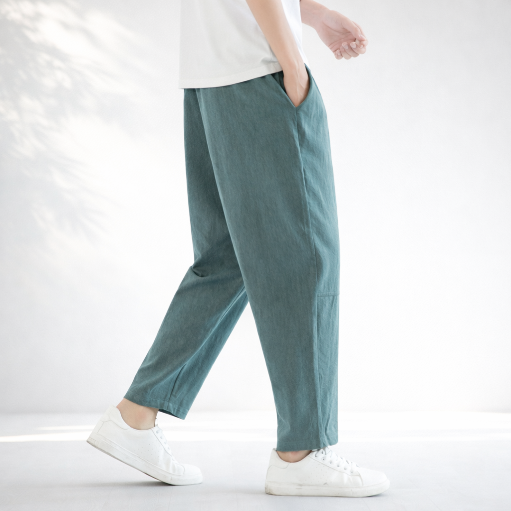 Manhattan Cropped Linen-Blend Pants